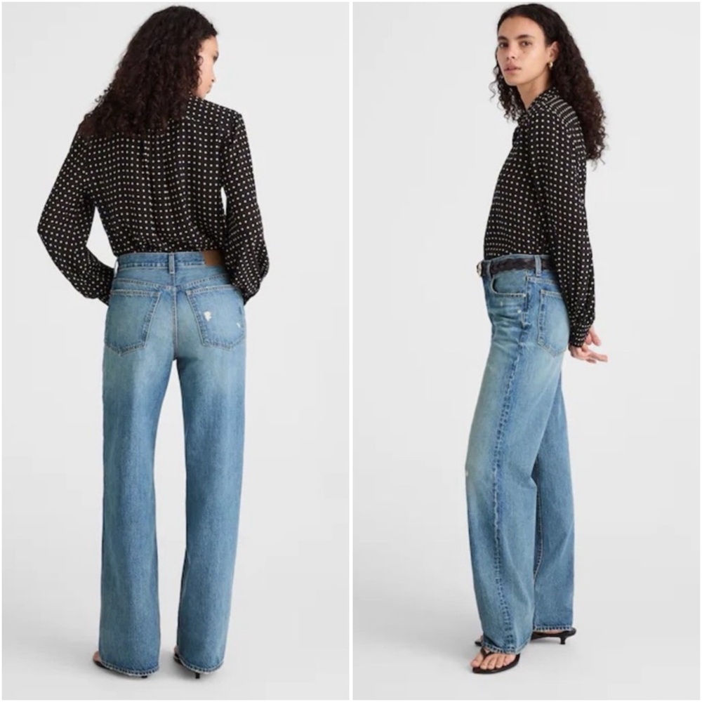 NEW Madewell The Low-Slung Baggy Jean Robertson Wash Rigid Size 28 NWOT - Picture 2 of 14